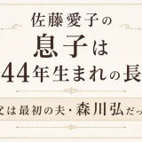 佐藤愛子の息子は1944年生まれの長男！父は最初の夫・森川弘だった