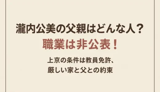 瀧内公美の父親はどんな人？職業は非公表！上京の条件は教員免許、厳しい家と父との約束